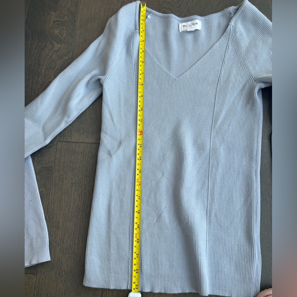 Hudson North Soft Blue V-Neck Sweater - Picture 7 of 8